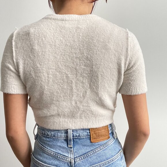 ARITZIA WILFRED FREE CROPPED SHRUNKEN BUTTON UP CARDIGAN XS - Picture 2 of 3